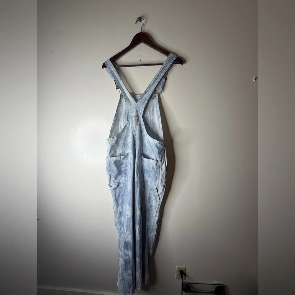 Faherty Mechanic Stripe Denim Overalls - Picture 4 of 6